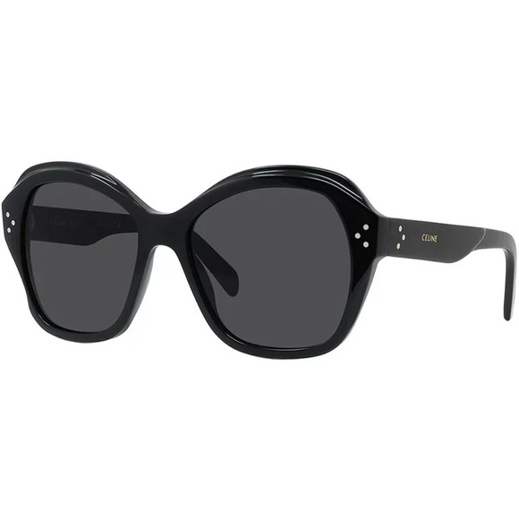 Celine Accessories - CELINE BLACK/SMOKE ACETATE ROUND SUNGLASSES CL40200I